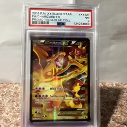 2016 Pokemon XY Black Star XY121 Full Art Charizard EX Promo Red Blue PSA 7 2060 - Image 1