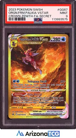 Pokemon 2023 Origin Forme Palkia VSTAR GG67/GG70 Full Art SR Crown Zenith PSA 9 - Image 1