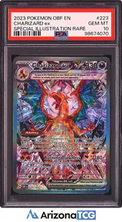Pokemon 2023 Charizard ex 223/197 Full Art SIR Obsidian Flames GEM MINT PSA 10 - Image 1
