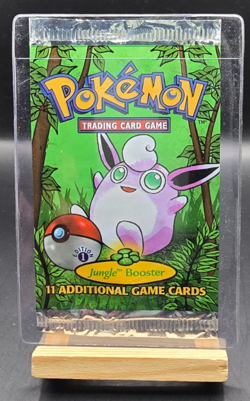 Pokemon TCG WOTC 1999 1st Ed Jungle Set EMPTY Booster Pack Wigglytuff Art - Image 1