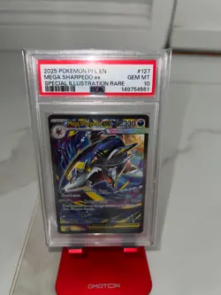 Pokemon Mega Sharpedo ex Phantasmal Flames Special Illustration Rare #127 PSA 10 - Image 1