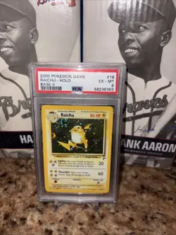 2000 Pokemon Base 2 Unlimited #16 Raichu HOLO PSA 6 - Image 1