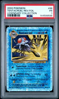 2002 POKEMON LEGEND COLL #66 TENTACRUEL-REVERSE FOIL PSA 1 - Image 1