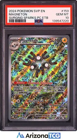 Pokemon 2024 Magneton 159 Pokemon Center Stamp Promo Surging Sparks PSA 10 - Image 1
