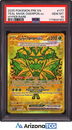 Pokemon 2025 Teal Mask Ogerpon ex 177 Hyper Rare Prismatic Evolutions PSA 10 - Image 1