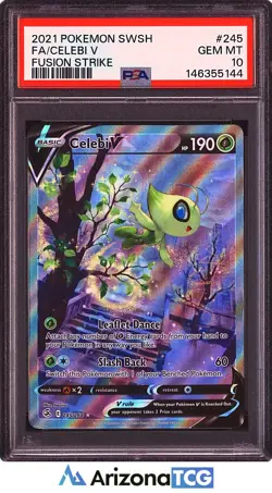 Pokemon 2021 Celebi V 245/264 Full Art Fusion Strike GEM MINT PSA 10 - Image 1