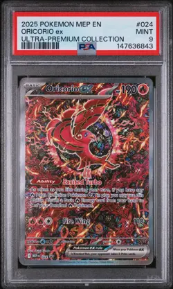 2025 Pokemon Mep En-Me Black Star Promo #024 Oricorio Ex Ultra PSA 9 - Image 1