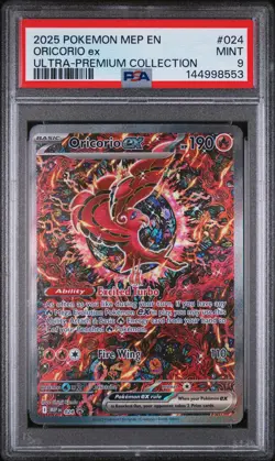 2025 Pokemon Mep En-Me Black Star Promo #024 Oricorio Ex Ultra-Premium PSA 9 - Image 1