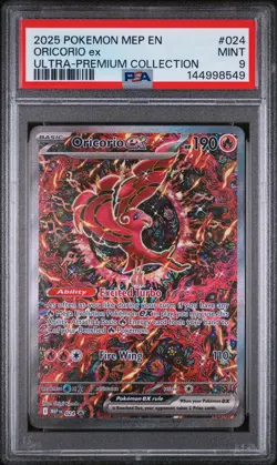 2025 Pokemon Mep En-Me Black Star Promo #024 Oricorio Ex Ultra-Premium PSA 9 - Image 1