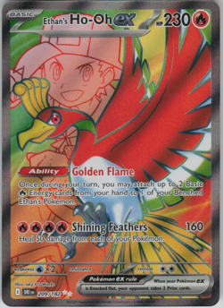 2025 Pokemon SV Destined Rivals Ethan's Ho-Oh ex #209/182 - Image 1