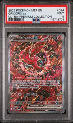 2025 Pokemon Mep En-Me Black Star Promo #024 Oricorio Ex Ultra-Premium PSA 9 - Image 1