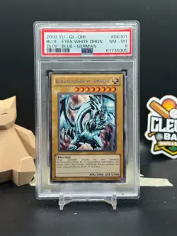 Blue Eyes White Dragon 2009 YU-GI-OH! DL09 Blue German PSA 8 (CBR) - Image 1
