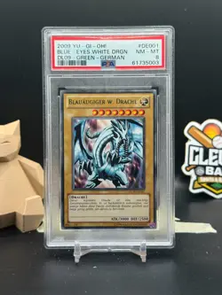 Blue Eyes White Dragon 2009 YU-GI-OH! DL09 Blue German PSA 8 (CBR3) - Image 1