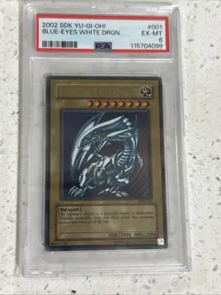 Yu-Gi-Oh! 2002 Blue-Eyes White Dragon SDK-001 Ultra Rare PSA 6 EX-MT - Image 1