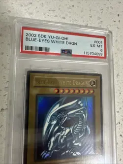 Yu-Gi-Oh! 2002 Blue-Eyes White Dragon SDK-001 Ultra Rare PSA 6 EX-MT - Image 4