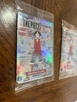 One Piece Monkey D. Luffy US Voyage College Basketball Promo Card (Sealed) - Image 2