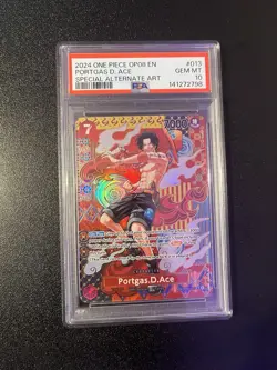 One Piece Portgas D. Ace OP08 Special SP Alternate Alt Art Parallel ENG PSA 10 - Image 1