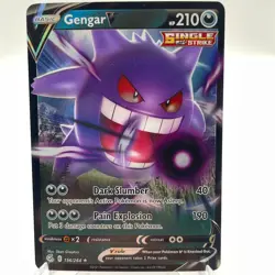 Pokemon TCG Gengar V 156/264 Ultra Rare Holo SWSH Fusion Strike Card NM - Image 1