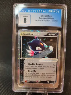 SWIRL CGC 8 Sneasel ex 2003 EX Ruby & Sapphire 103/109 Holo Pokemon Card - Image 1