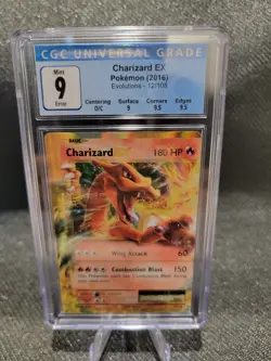2016 Pokemon Card XY Evolutions Charizard EX Holo 12/108 CGC 9 MISCUT ERROR - Image 2