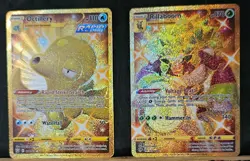 Pokemon Lot of 2 Gold Foil Cards Secret Rare M-NM Unplayed Condition Pack Fresh - Image 1