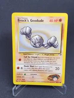 Brock's Geodude Pokemon Card 66/132 Common Gym Heroes Unlimited WOTC NM 2000 (B) - Image 1