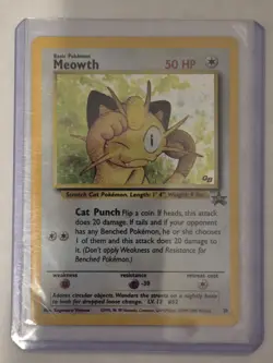 Pokemon TCG Meowth Black Star Promos Holo Card 10 Vintage WOTC - Image 3