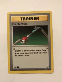 Pokemon Maintenance 83/102 Base Set 1st Edition Shadowless Trainer Card - Image 1