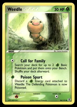 Weedle 86/112 Pokemon Card FireRed & LeafGreen Common 50 HP LP YB - Image 1