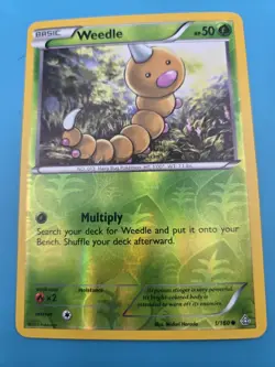 Weedle 1/160 XY Primal Clash Reverse Pokemon Holo LP - Image 1