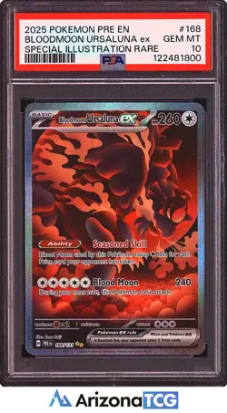 Pokemon 2025 Bloodmoon Ursaluna ex 168 SIR Prismatic Evolutions GEM MINT PSA 10 - Image 1