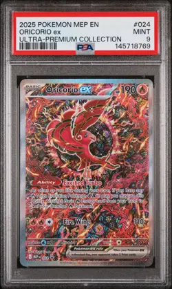 2025 Pokemon Mep En-Me Black Star Promo #024 Oricorio Ex Ultra-Premium PSA 9 - Image 1
