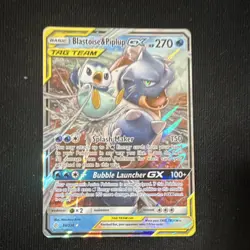 Pokemon Blastoise & Piplup GX TAG TEAM Ultra Rare 38/236 Sm-Cosmic Eclipse Holo… - Image 1