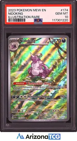 Pokemon 2023 Nidoking 174/165 Illustration Rare 151 GEM MINT PSA 10 - Image 1