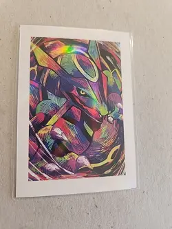 Pokemon Polaroid Rayquaza Rainbow Foil Fan Art Card - Image 2