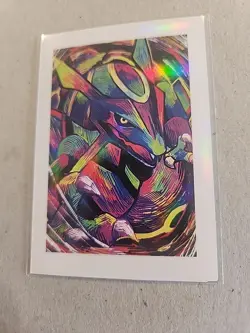 Pokemon Polaroid Rayquaza Rainbow Foil Fan Art Card - Image 3