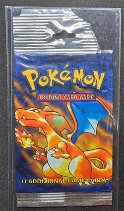 Pokemon Base Set 1999 EMPTY Booster Pack Charizard Art Long Crimp - Image 1