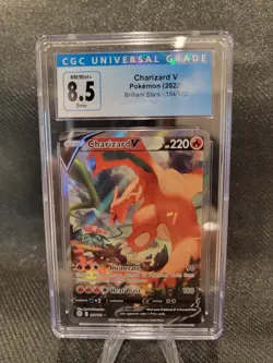 DOUBLE ERROR PINCHED Charizard V 154/172 Full Alt Pokemon TCG Brilliant Stars - Image 1