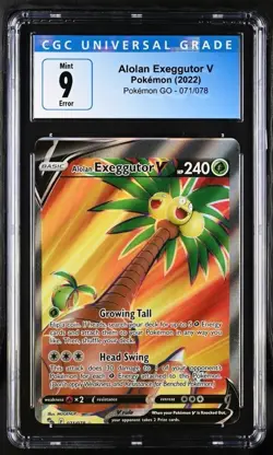 ERROR MISALIGNMENT POKEMON 2020 Go Full Art ALOLAN EXEGGUTOR V #071 9 Mint RARE - Image 1