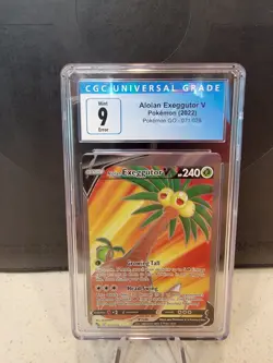 ERROR MISALIGNMENT POKEMON 2020 Go Full Art ALOLAN EXEGGUTOR V #071 9 Mint RARE - Image 3