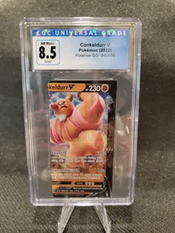 NARROW MISCUT ERROR Pokemon GO Conkeldurr V 040/078 CGC 8.5 Ultra Rare - Image 1