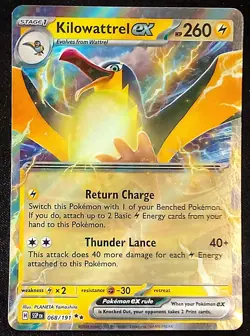 Pokemon TCG Kilowattrel Ex #68 Surging Sparks Double Rare - Near Mint - Image 1