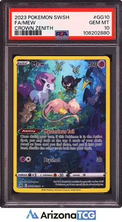 Pokemon 2023 Mew GG10 Full Art Galarian Gallery Crown Zenith GEM MINT PSA 10 - Image 1