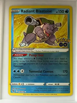 Radiant Blastoise 018/078 Radiant Rare Pokemon GO Pokemon Near Mint - Image 1