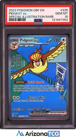 Pokemon 2023 Pidgeot ex 225/197 Full Art SIR Obsidian Flames GEM MINT PSA 10 - Image 1