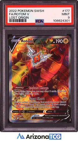 Pokemon 2022 Rotom V 177/196 Full Art Lost Origin PSA 9 - Image 1