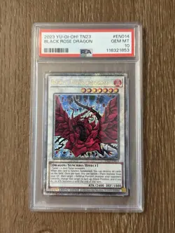 2023 Yu-Gi-Oh! BLACK ROSE DRAGON QC Secret Rare Cello Pack TN23-EN014 PSA 10 - Image 1