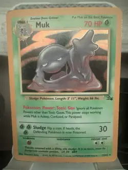 Muk 13/62 Holo Rare LP Unlimited Edition Fossil Set Pokemon Card 1999 WOTC - Image 1