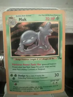 Muk 13/62 Holo Rare LP Unlimited Edition Fossil Set Pokemon Card 1999 WOTC - Image 2