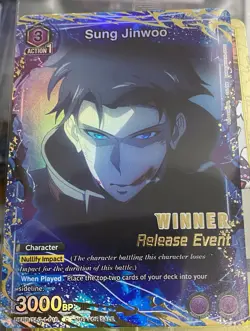 Union Arena Sung Jinwoo Release Event Winner Card Solo Leveling 016 Foil - Image 1